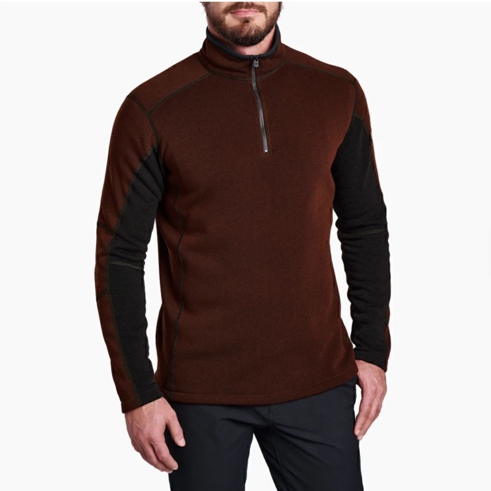 Kuhl Revel 1/4 Zip Sweater Mole/Charcoal Men's SIZE MED